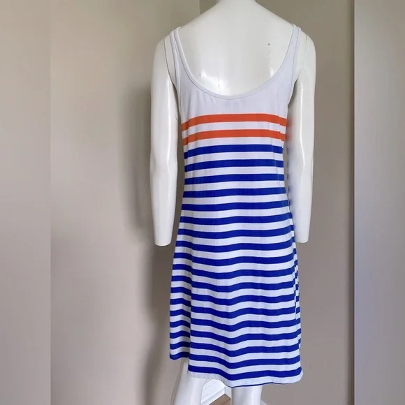 Tommy Bahama Striped Blue Orange Mini Tank Dress beach summer pool Large - Picture 2 of 6